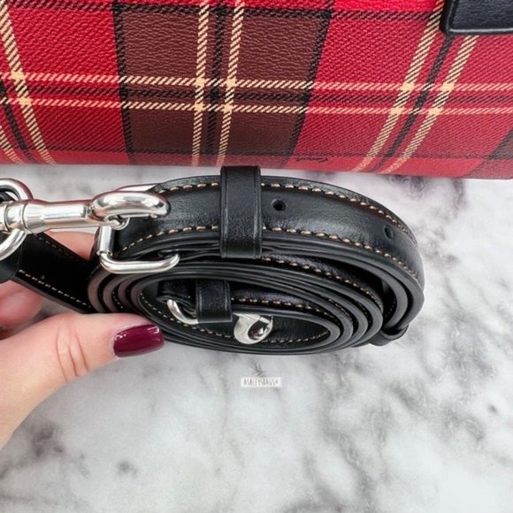 Coach Rowan Satchel Crossbody & Mini Skinny Id Case Wallet In Tartan Plaid Print - Picture 10 of 16